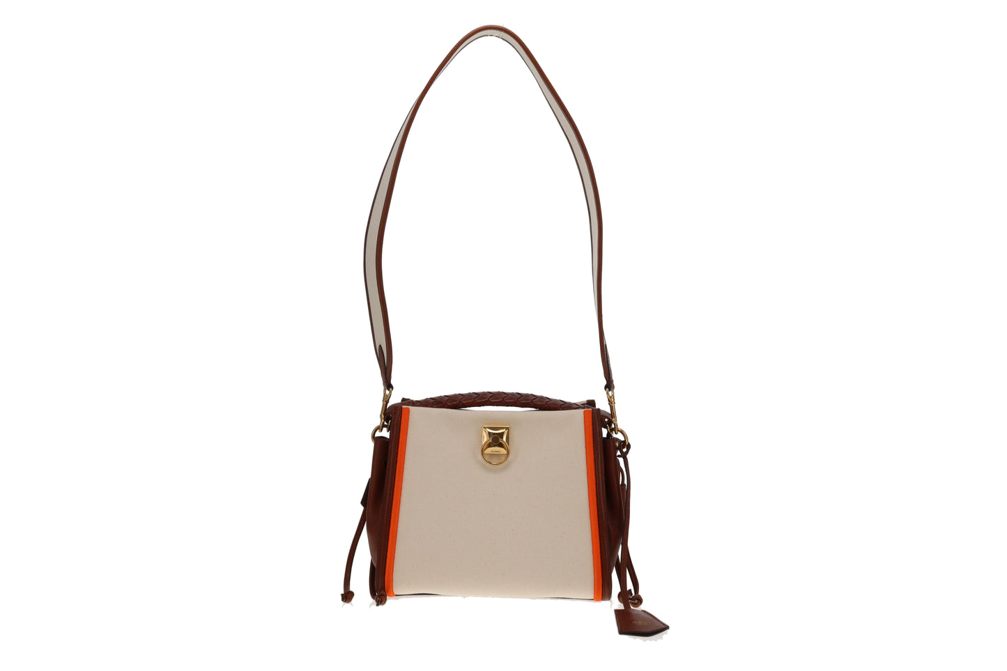 Mulberry Iris Small Ecru Canvas with Brown and Orange Trim