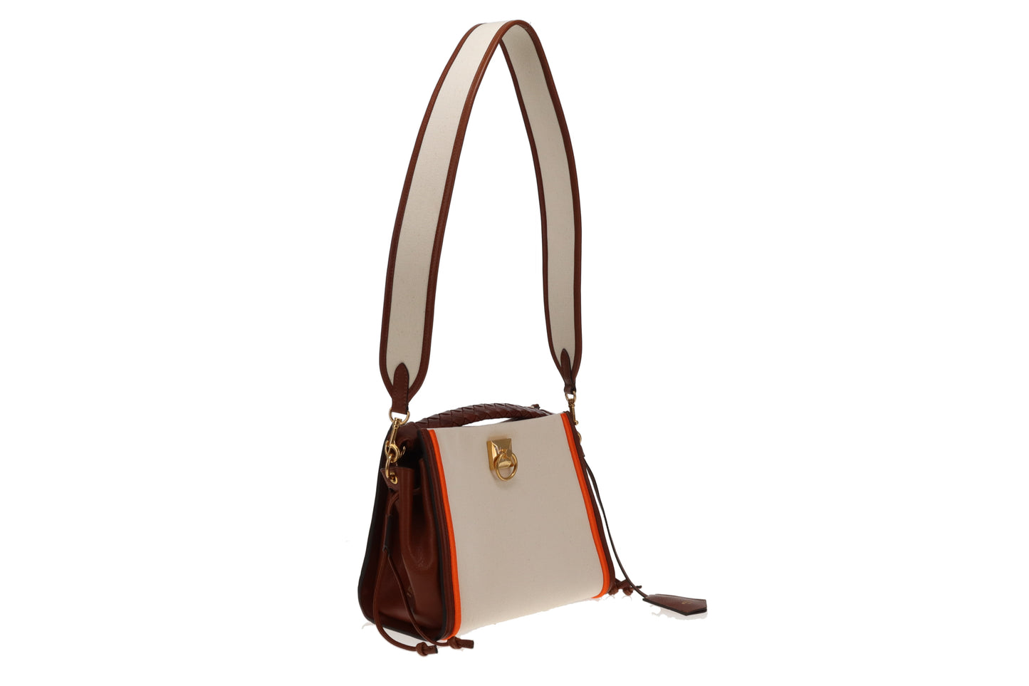 Mulberry Iris Small Ecru Canvas with Brown and Orange Trim