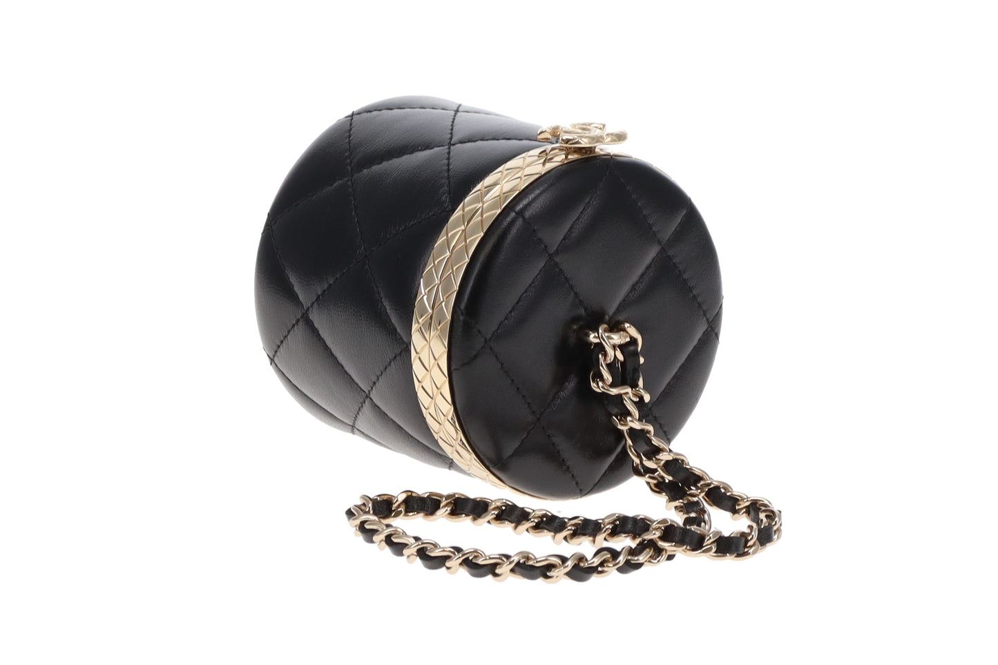 Chanel 22k Lambskin Round Vanity Bag
