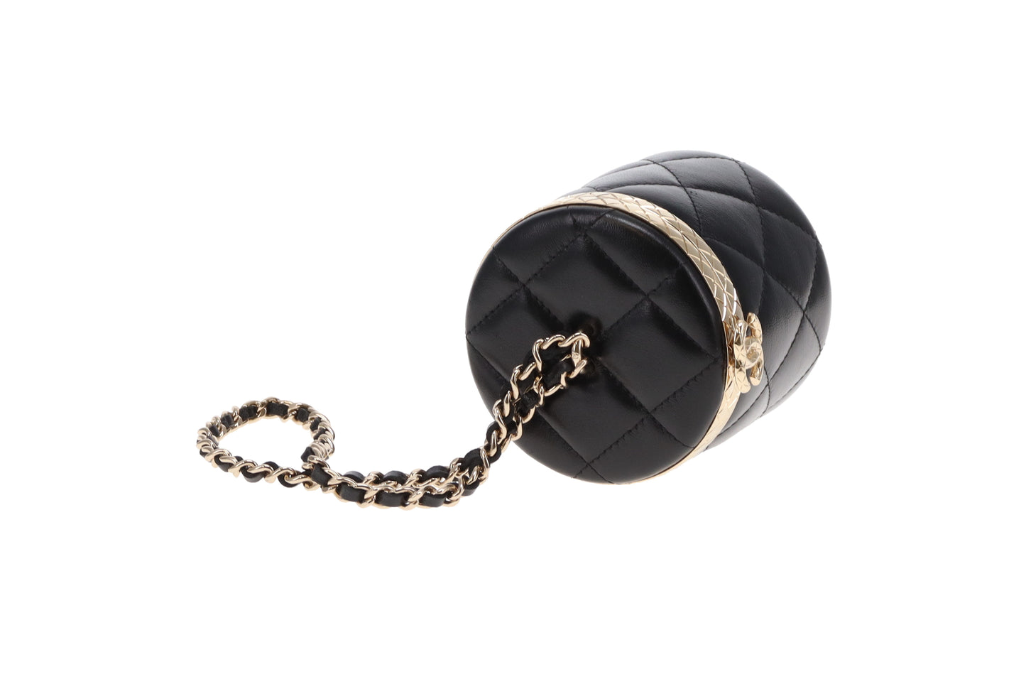 Chanel 22k Lambskin Round Vanity Bag