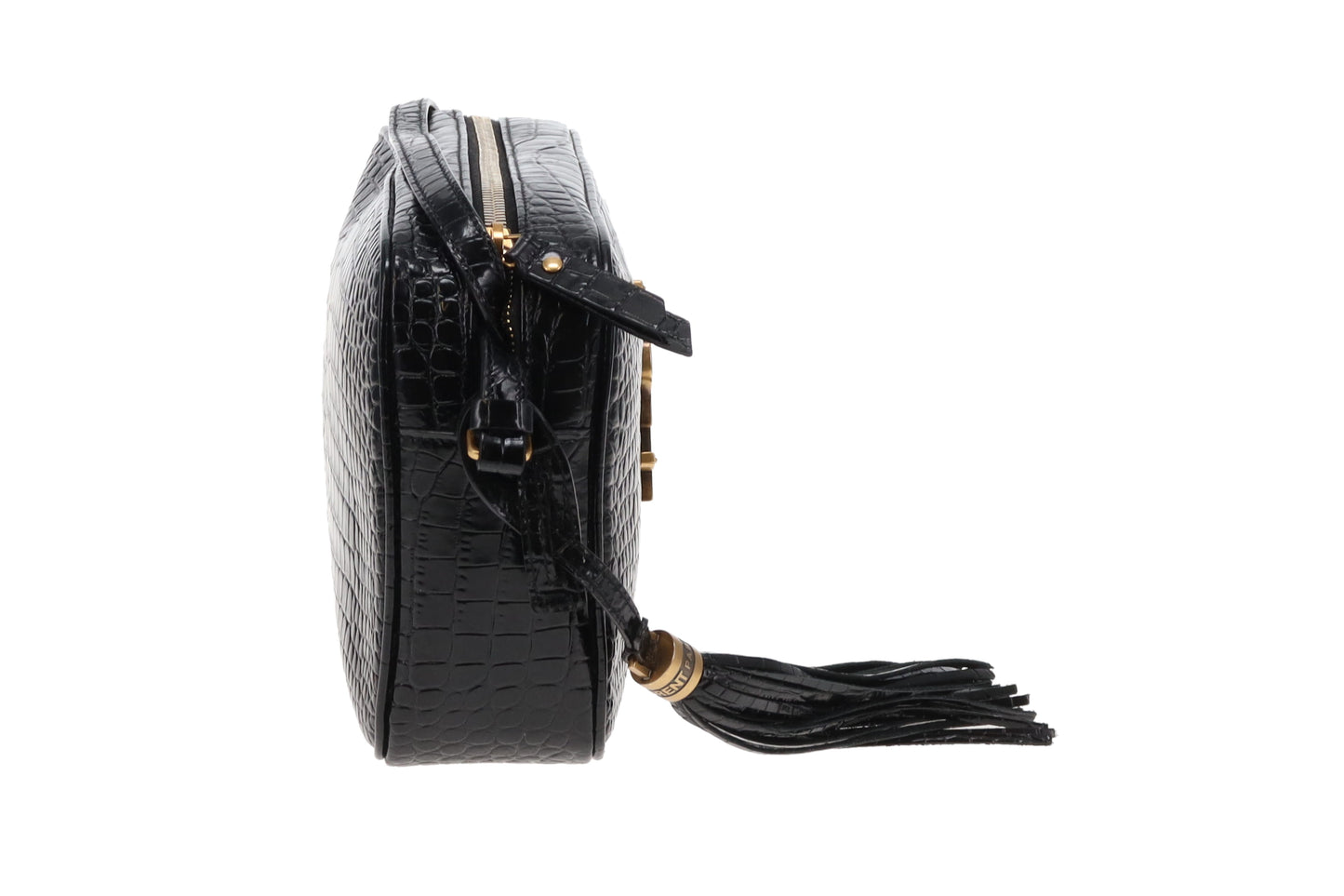 Saint Laurent Lou Camera Bag Black Croc Embossed GHW 2022