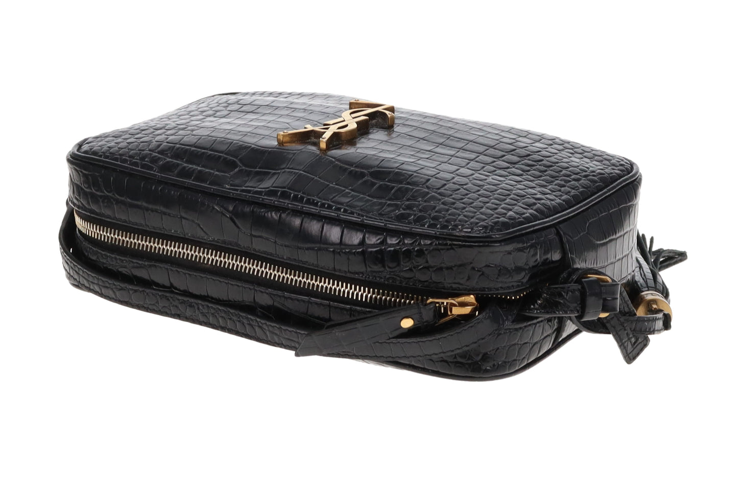 Saint Laurent Lou Camera Bag Black Croc Embossed GHW 2022