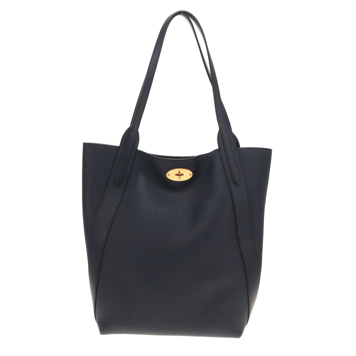 Mulberry Bayswater North South Tote Midnight Heavy Grain GHW