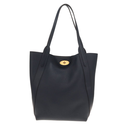 Mulberry Bayswater North South Tote Midnight Heavy Grain GHW