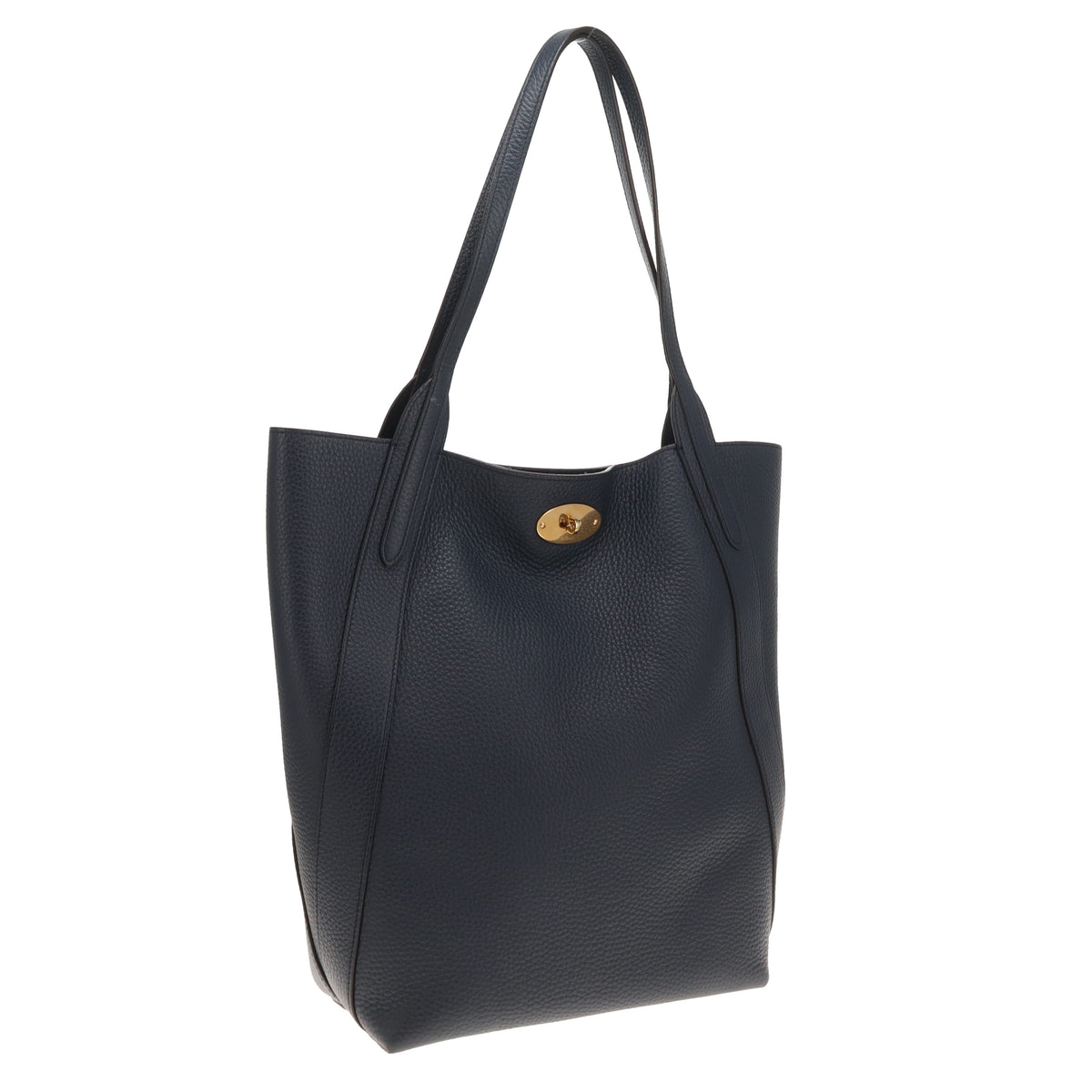 Mulberry Bayswater North South Tote Midnight Heavy Grain GHW
