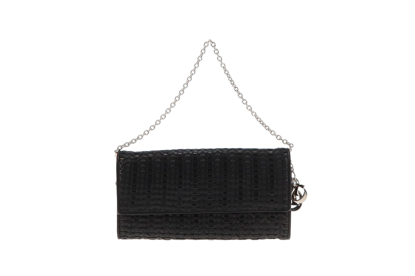 Dior Black Woven Rendezvous Wallet On Chain