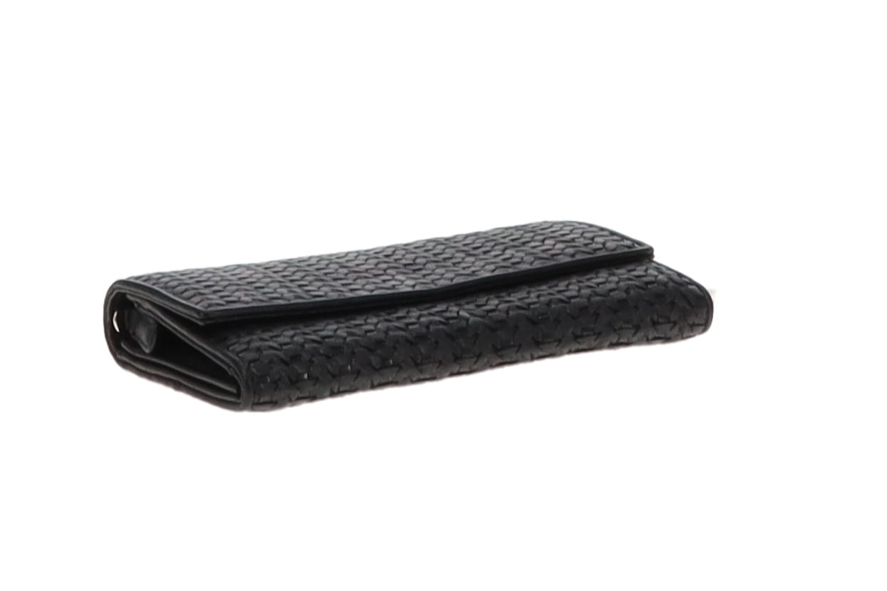 Dior Black Woven Rendezvous Wallet On Chain