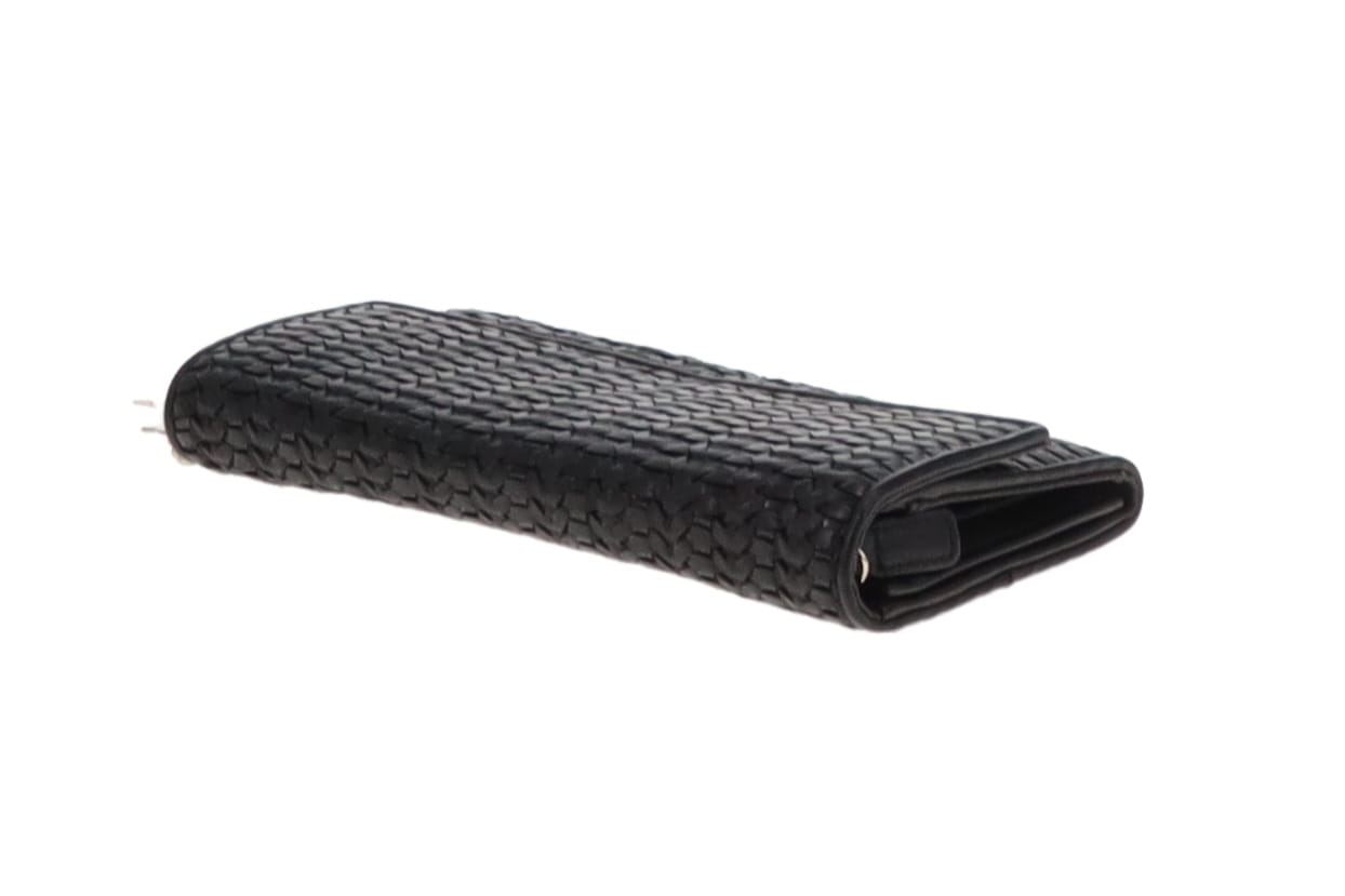 Dior Black Woven Rendezvous Wallet On Chain