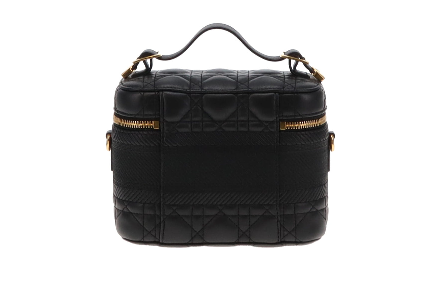 Dior Black Cannage Leather Small Diortravel Vanity with Strap 2020