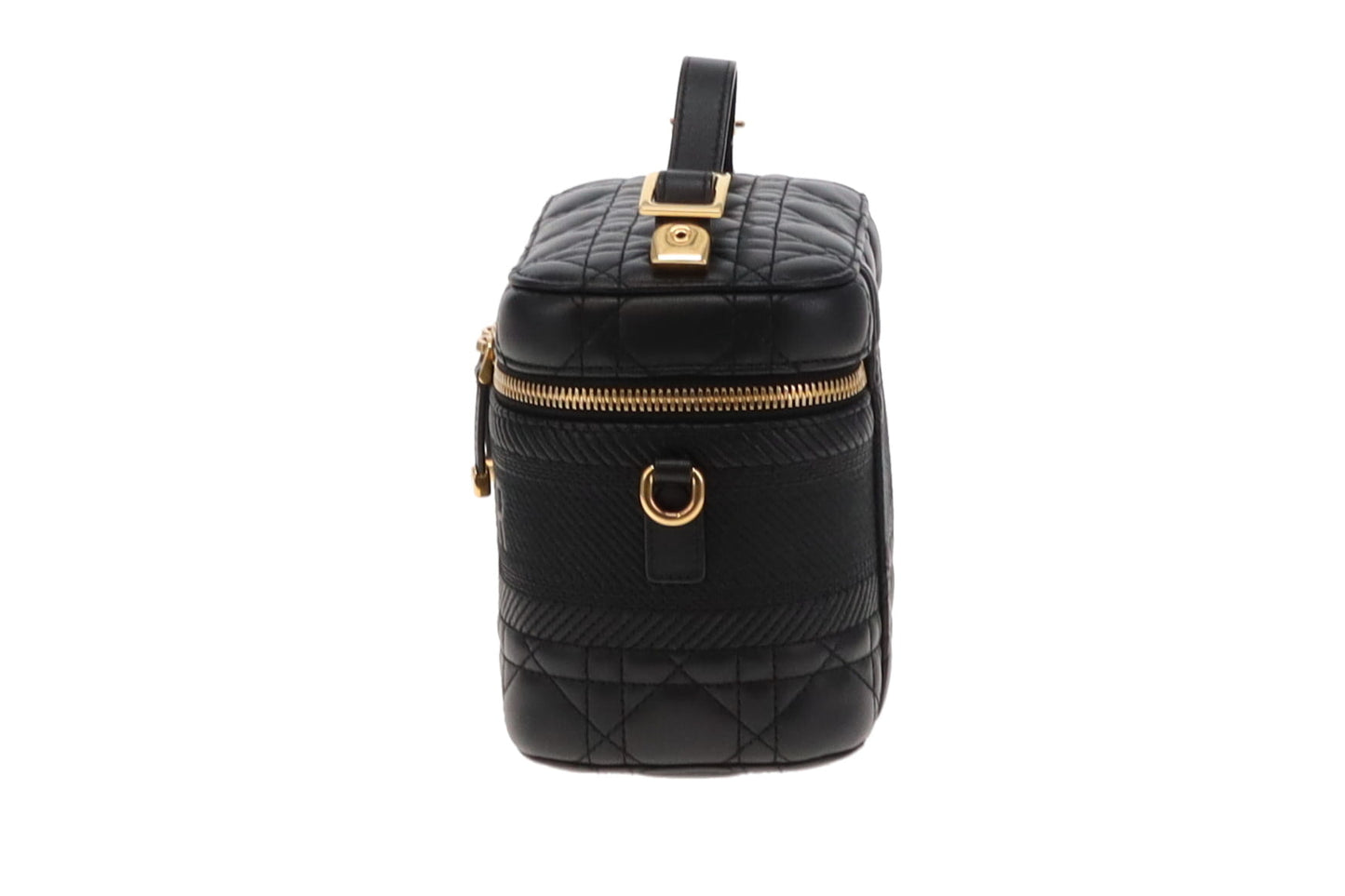 Dior Black Cannage Leather Small Diortravel Vanity with Strap 2020