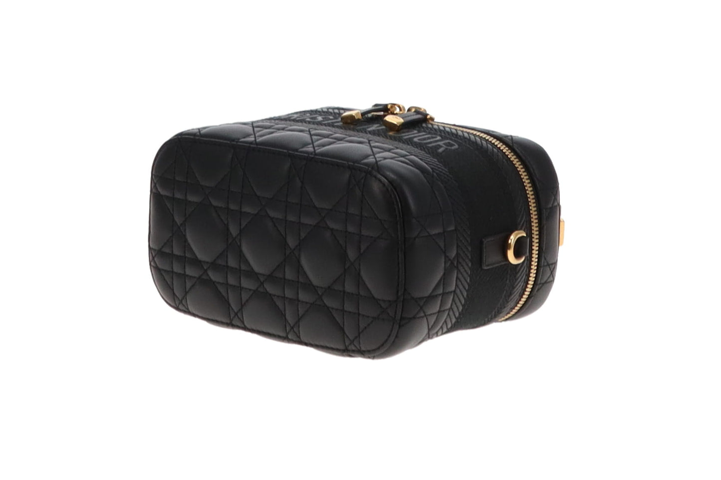 Dior Black Cannage Leather Small Diortravel Vanity with Strap 2020