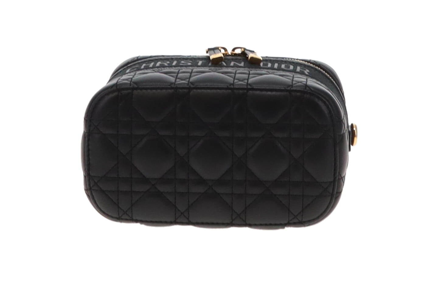 Dior Black Cannage Leather Small Diortravel Vanity with Strap 2020