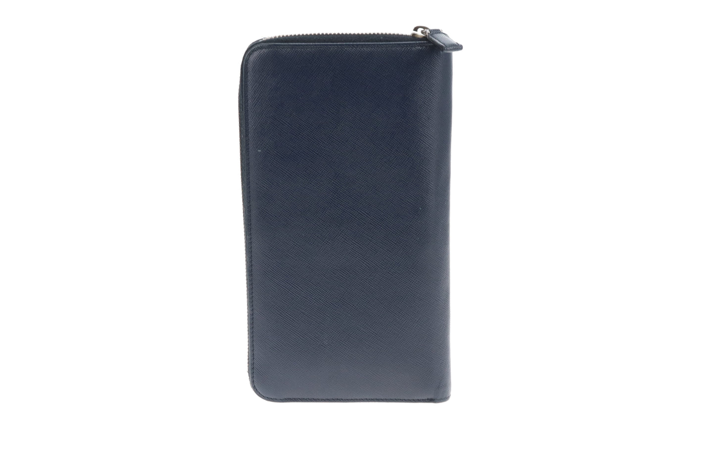 Prada Saffiano Unisex Travel Wallet Navy With Bellboy Feature