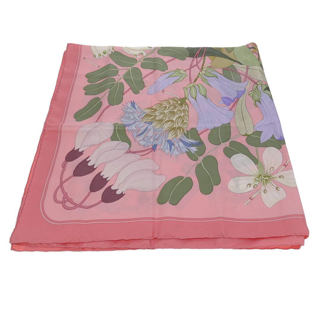 Hermes Flora Graeca Silk Scarf Pink 90cm