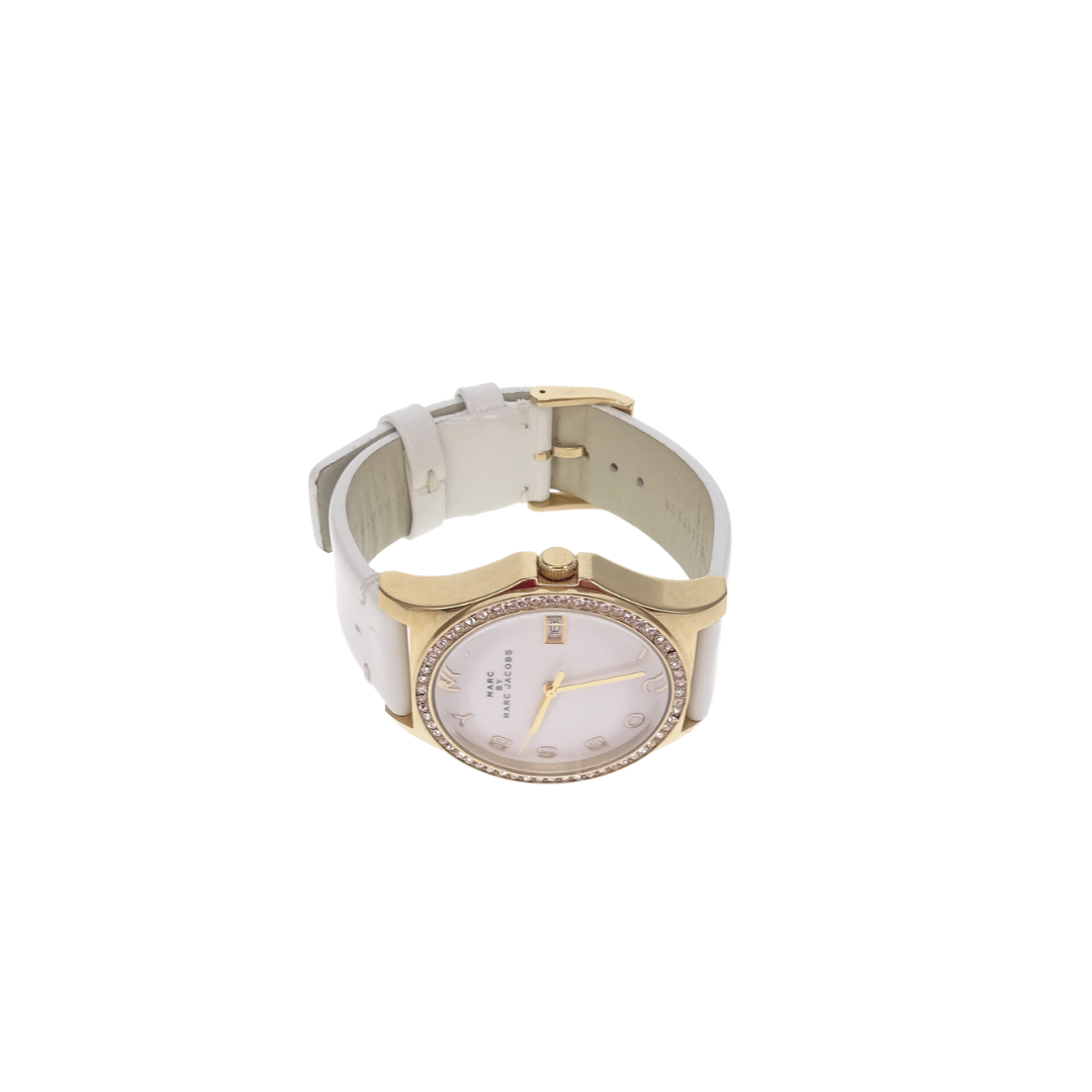Marc By Marc Jacobs Henry Glitz Watch White Dial And Strap MBM1145