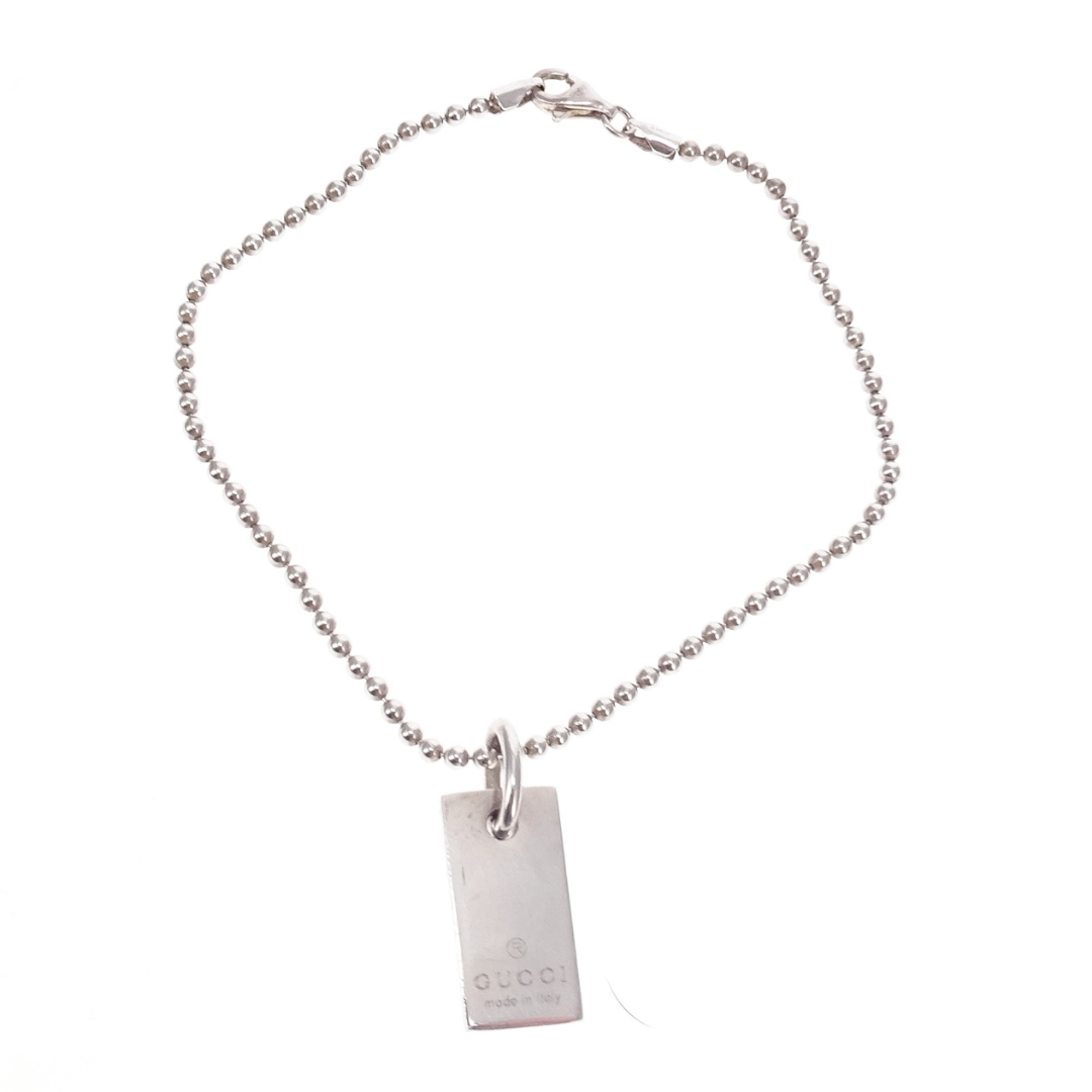 Gucci Logo Tag Bracelet Sterling Silver