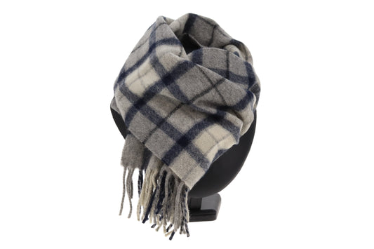 Burberry Scarf Grey/Navy Check 100% Lambswool