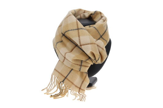 Burberry Scarf Beige/Yellow Check 100% Lambswool
