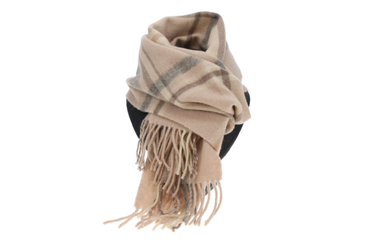 Burberry Scarf Beige/Pink Check 100% Lambswool