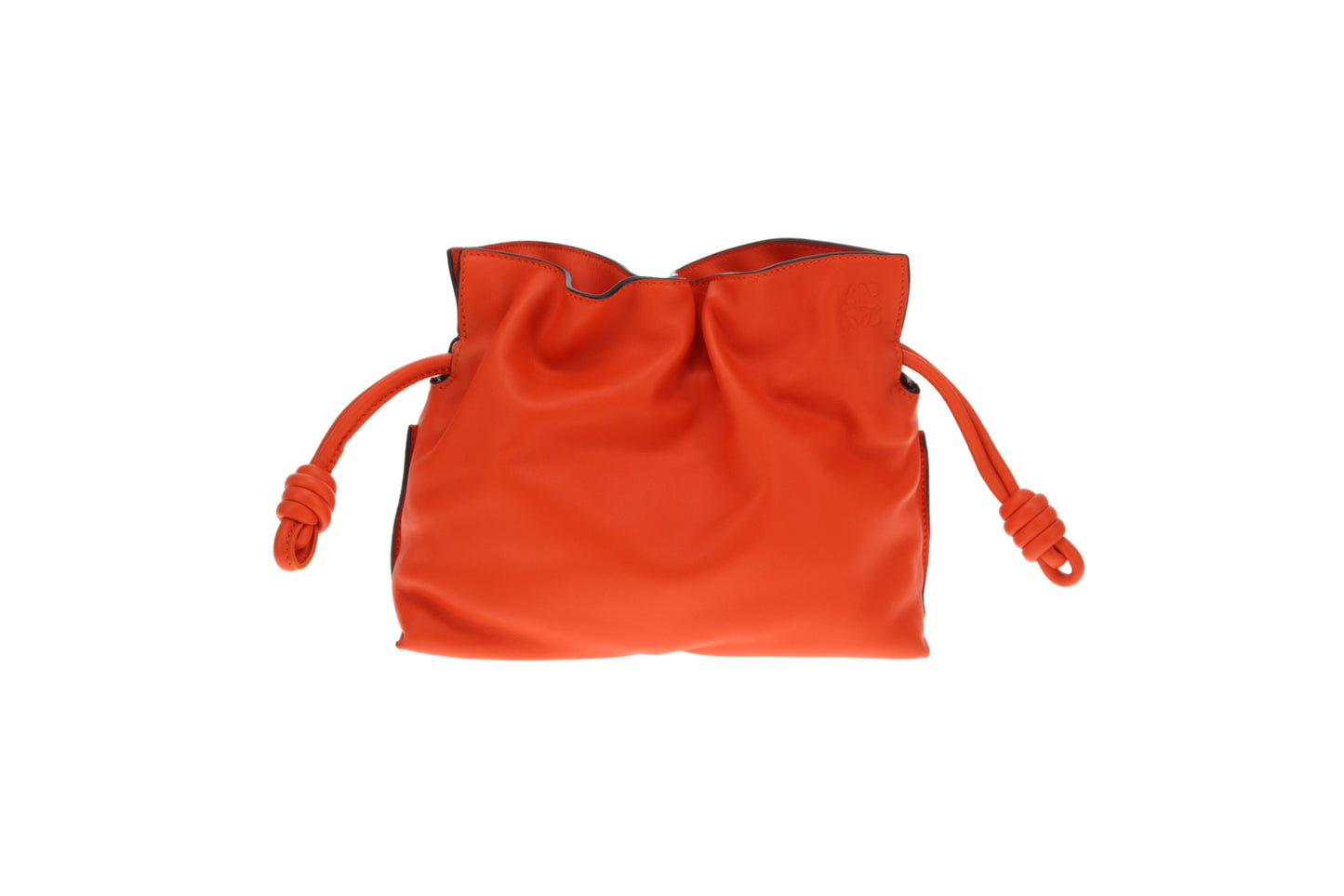 Loewe Flamenco Chain Mini Orange Leather Clutch