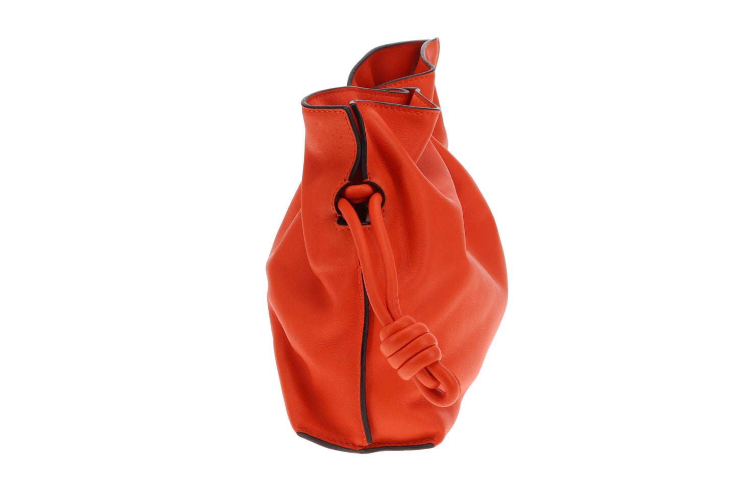 Loewe Flamenco Chain Mini Orange Leather Clutch