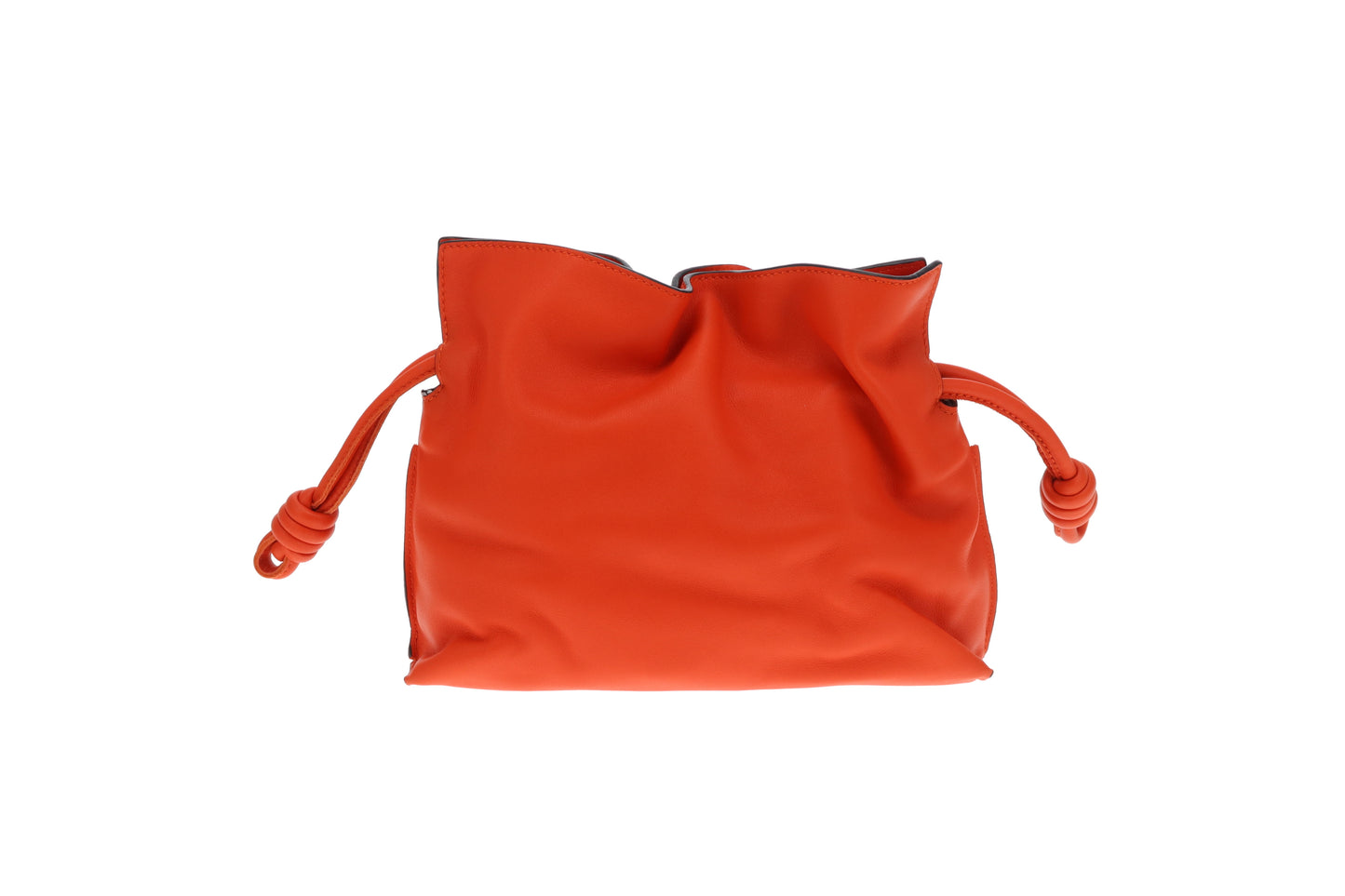 Loewe Flamenco Chain Mini Orange Leather Clutch