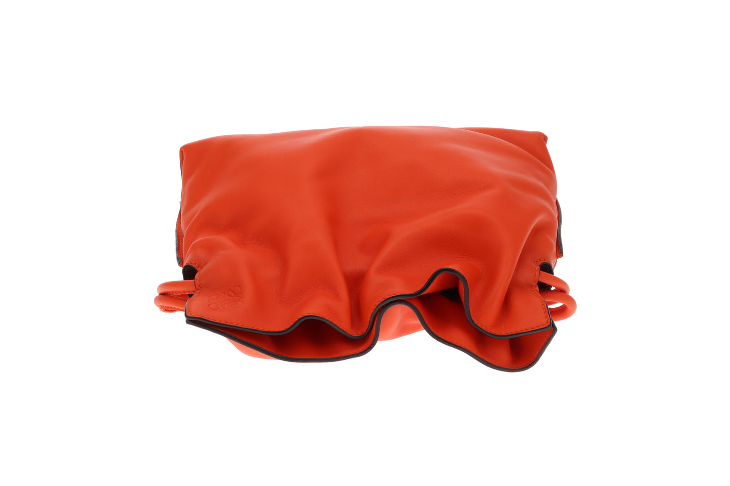 Loewe Flamenco Chain Mini Orange Leather Clutch