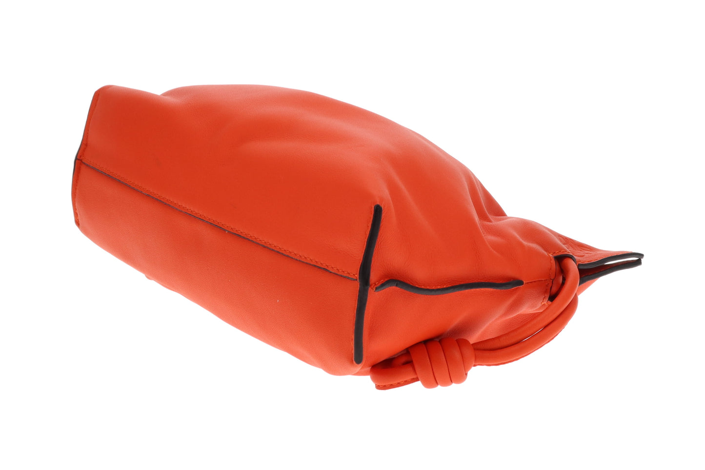 Loewe Flamenco Chain Mini Orange Leather Clutch