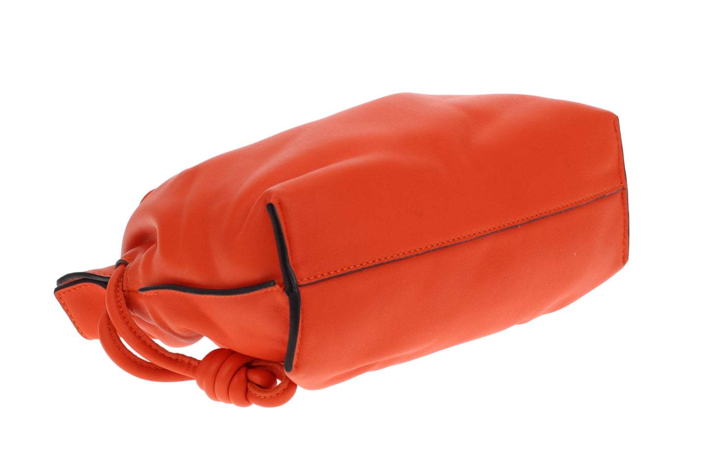 Loewe Flamenco Chain Mini Orange Leather Clutch