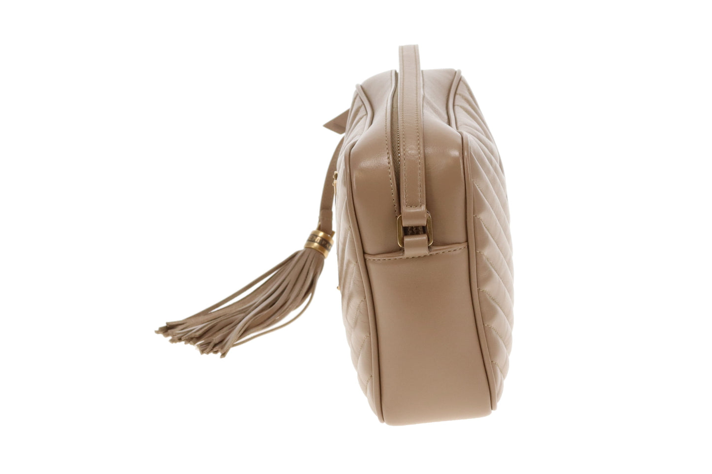 Saint Laurent Lou Camera Bag Chevron Dark Beige