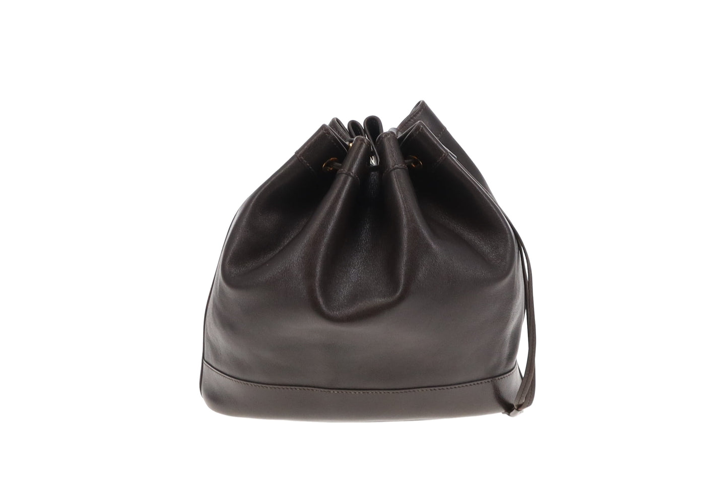Hermes Market Bucket Bag Dark Brown Gulliver Leather