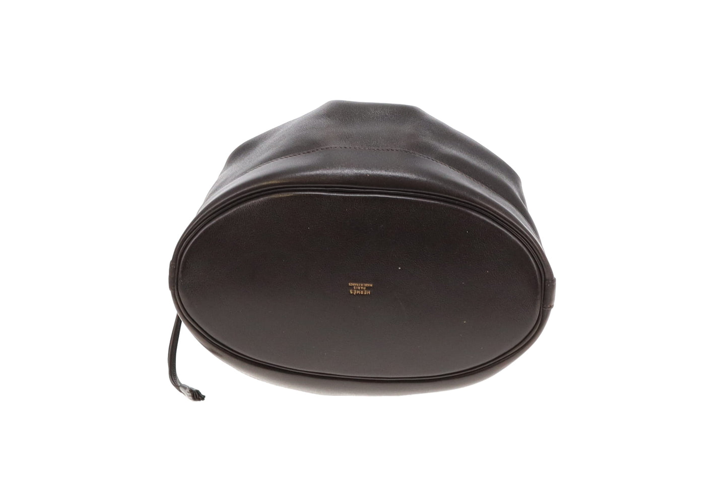 Hermes Dark Brown Gulliver Leather Market Bucket Bag GH