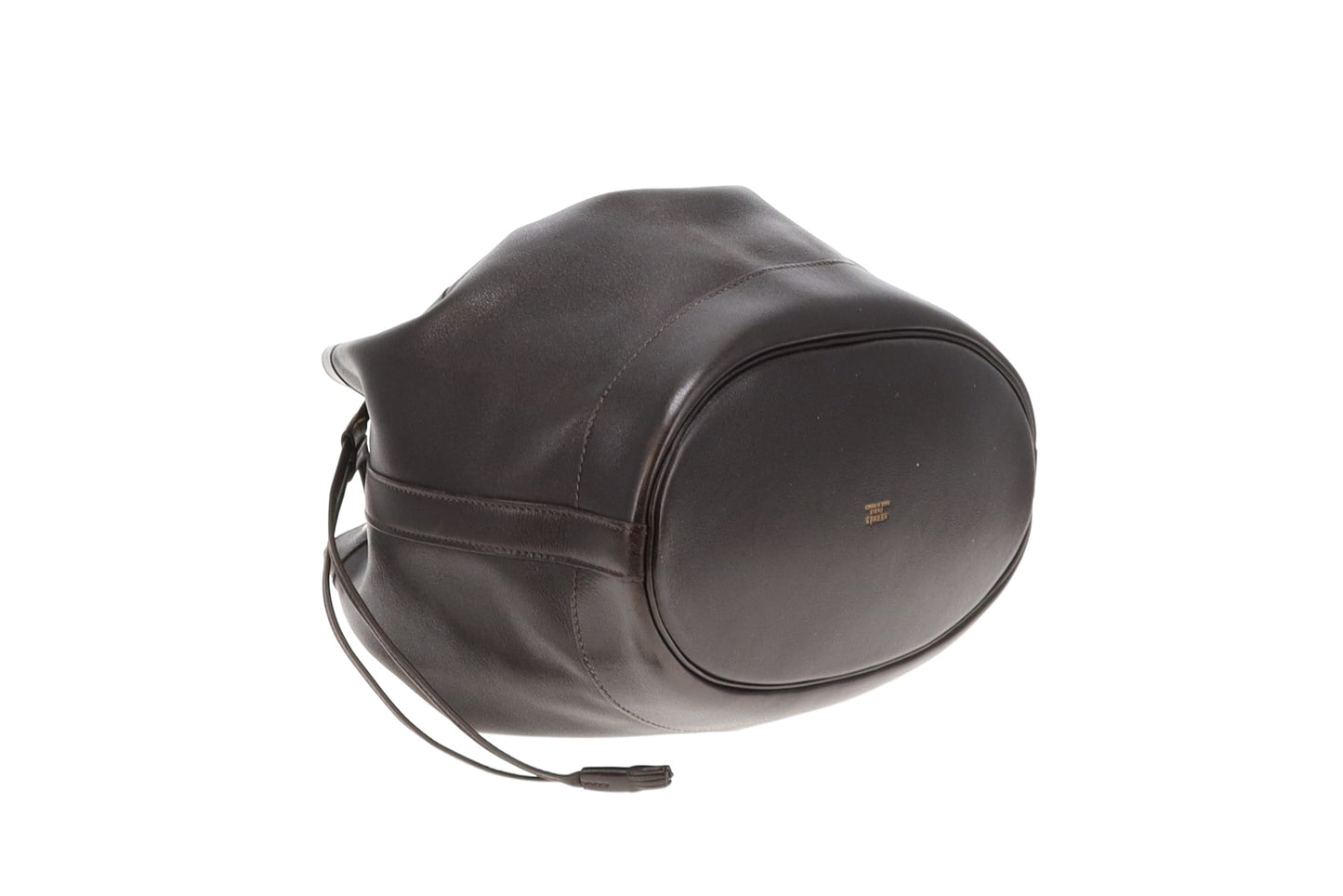 Hermes Dark Brown Gulliver Leather Market Bucket Bag GH