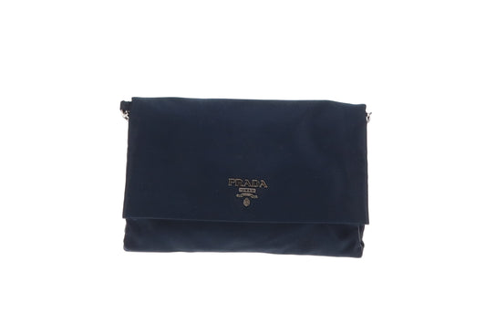 Prada Navy Nylon Clutch On Strap