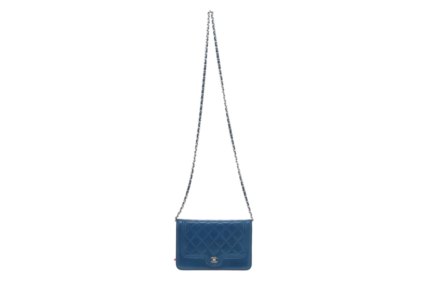 Chanel Navy CC Quilted Lambskin Wallet On Chain 2016/17