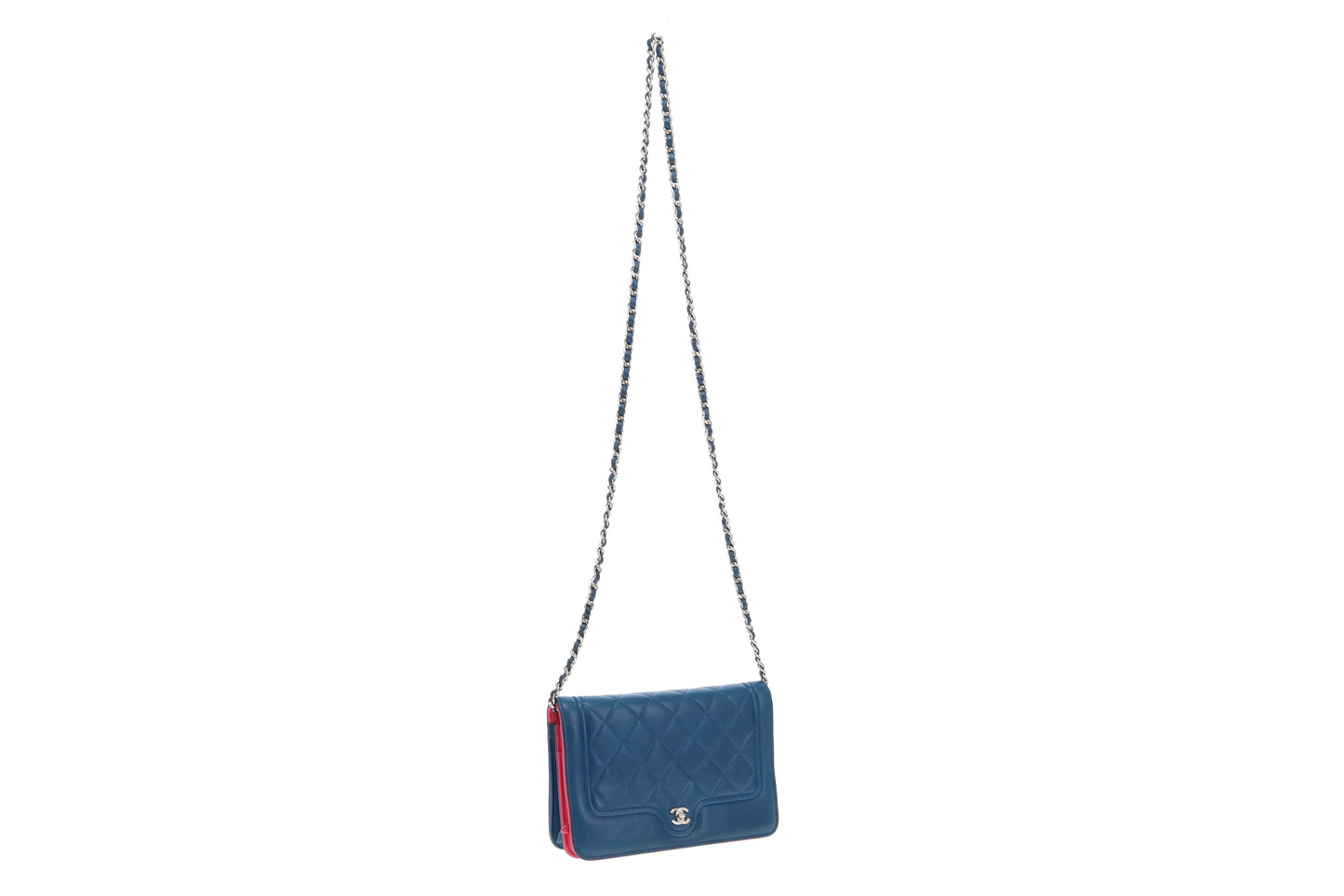 Chanel Navy CC Quilted Lambskin Wallet On Chain 2016/17