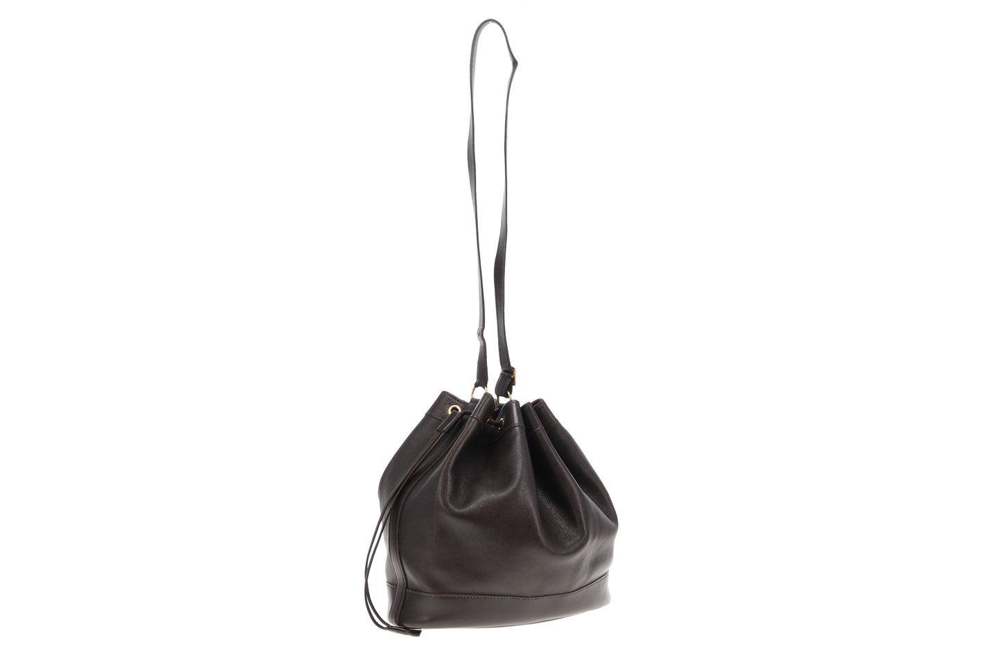 Hermes Market Bucket Bag Dark Brown Gulliver Leather