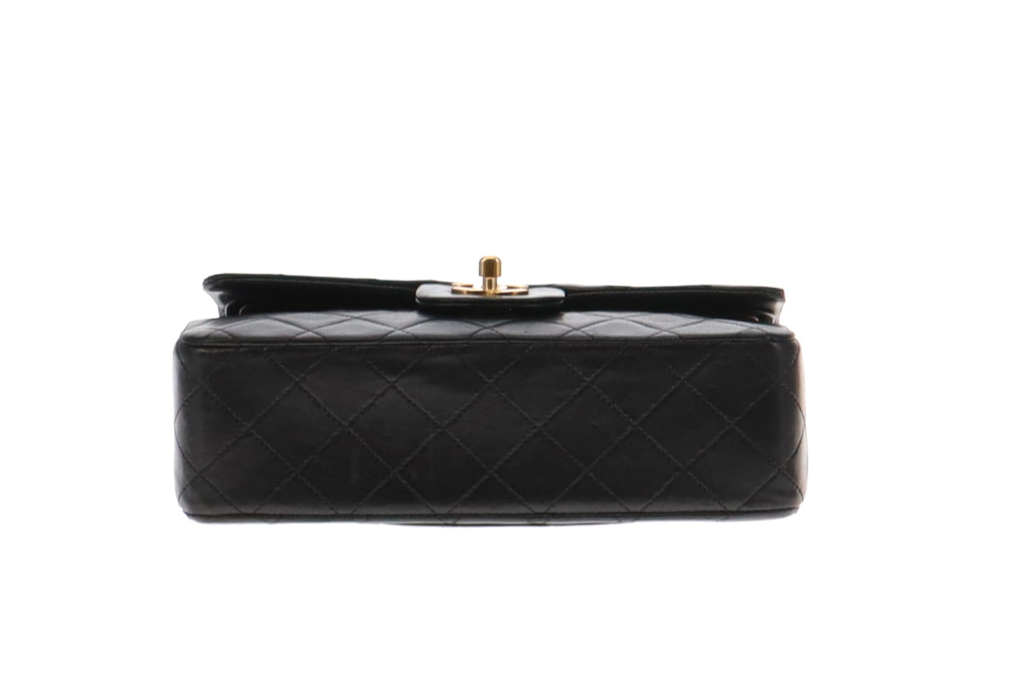 Chanel Small Black Classic Lambskin Double Flap Bag Vintage