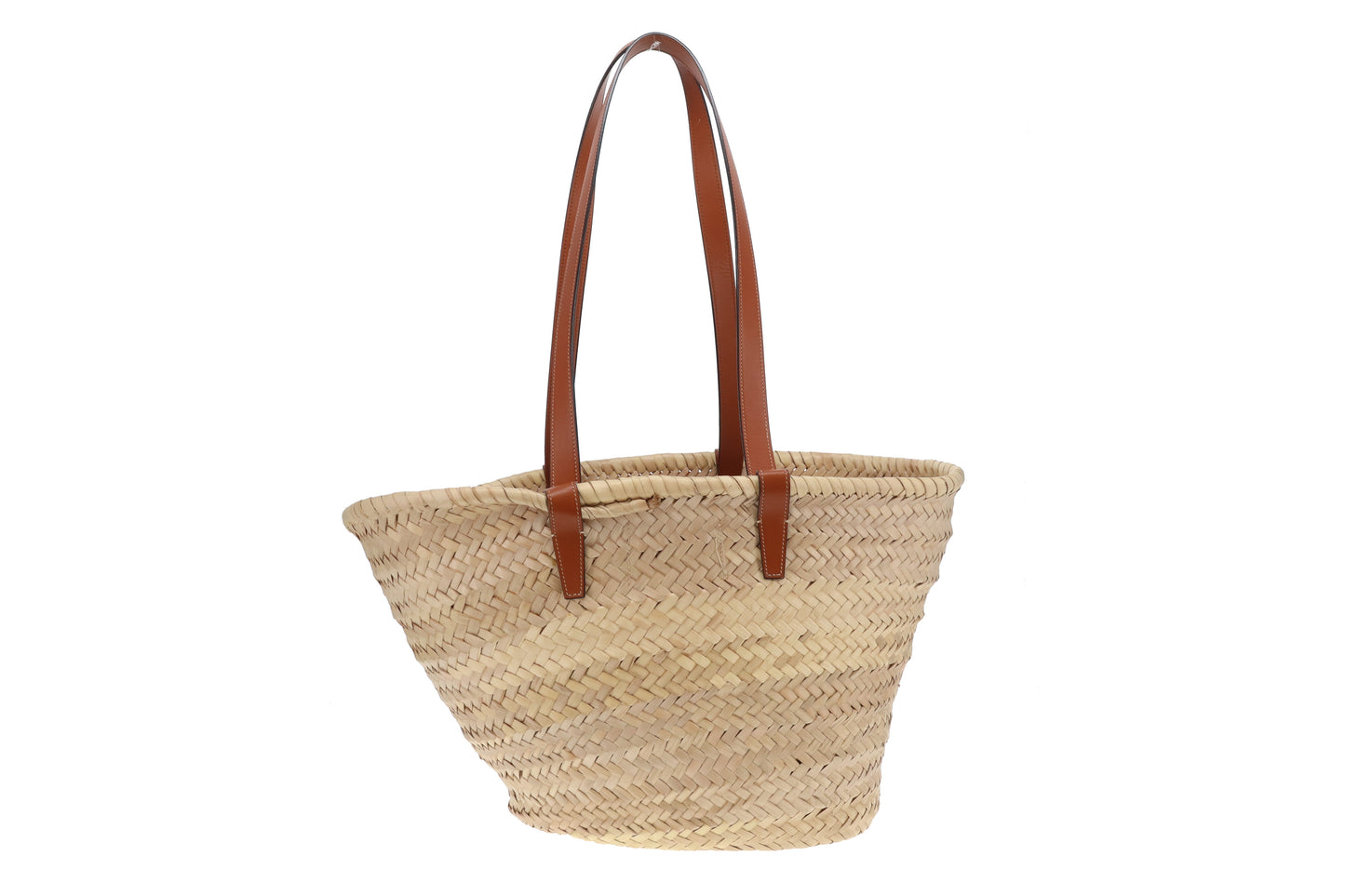 Celine Classic Panier Basket Bag Palm Leaves and Calfskin 2022