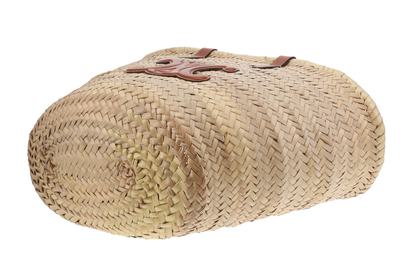 Celine Classic Panier Basket Bag Palm Leaves and Calfskin 2022