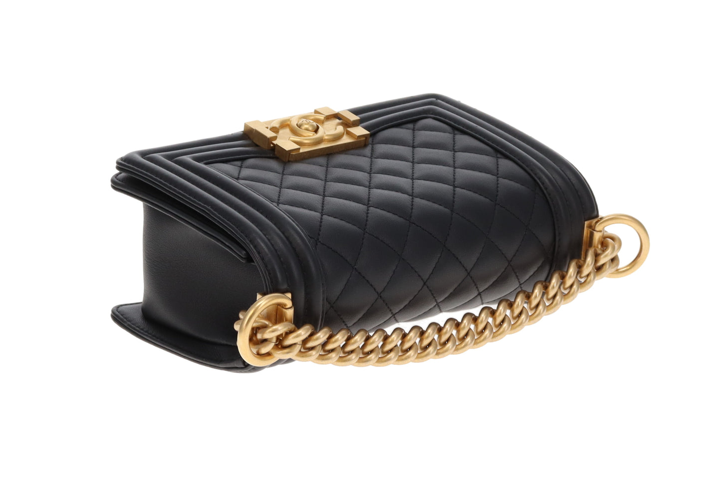 Chanel Boy Bag Small Black Lambskin GHW (NFID)