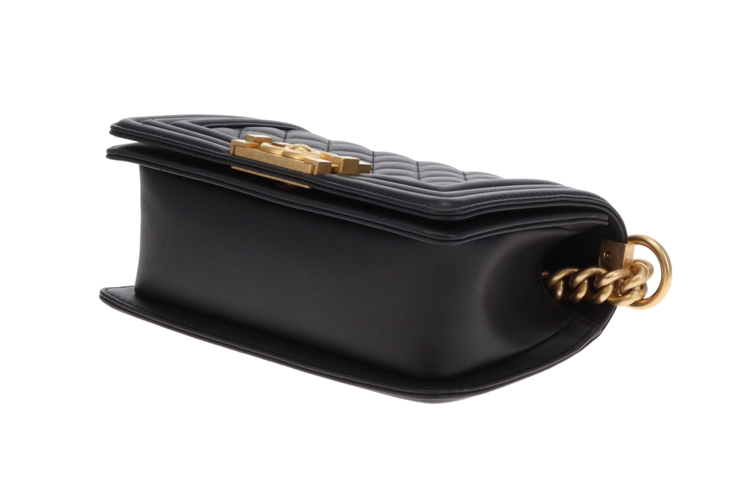 Chanel Boy Bag Small Black Lambskin GHW (NFID)