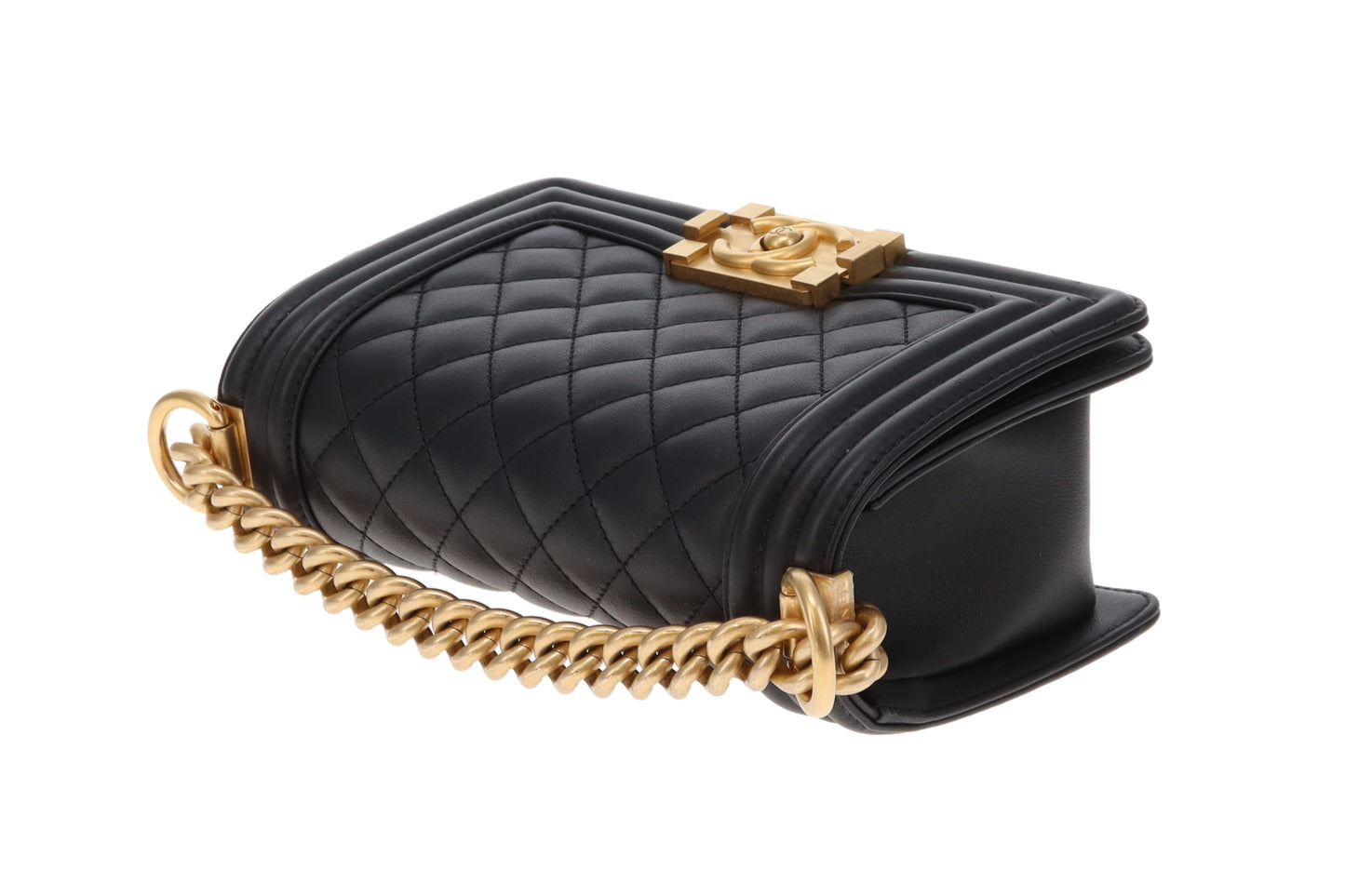 Chanel Boy Bag Small Black Lambskin GHW (NFID)