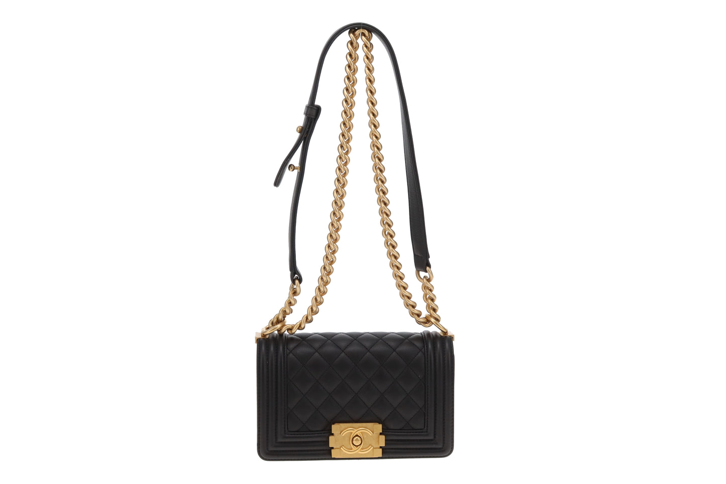 Chanel Boy Bag Small Black Lambskin GHW (NFID)