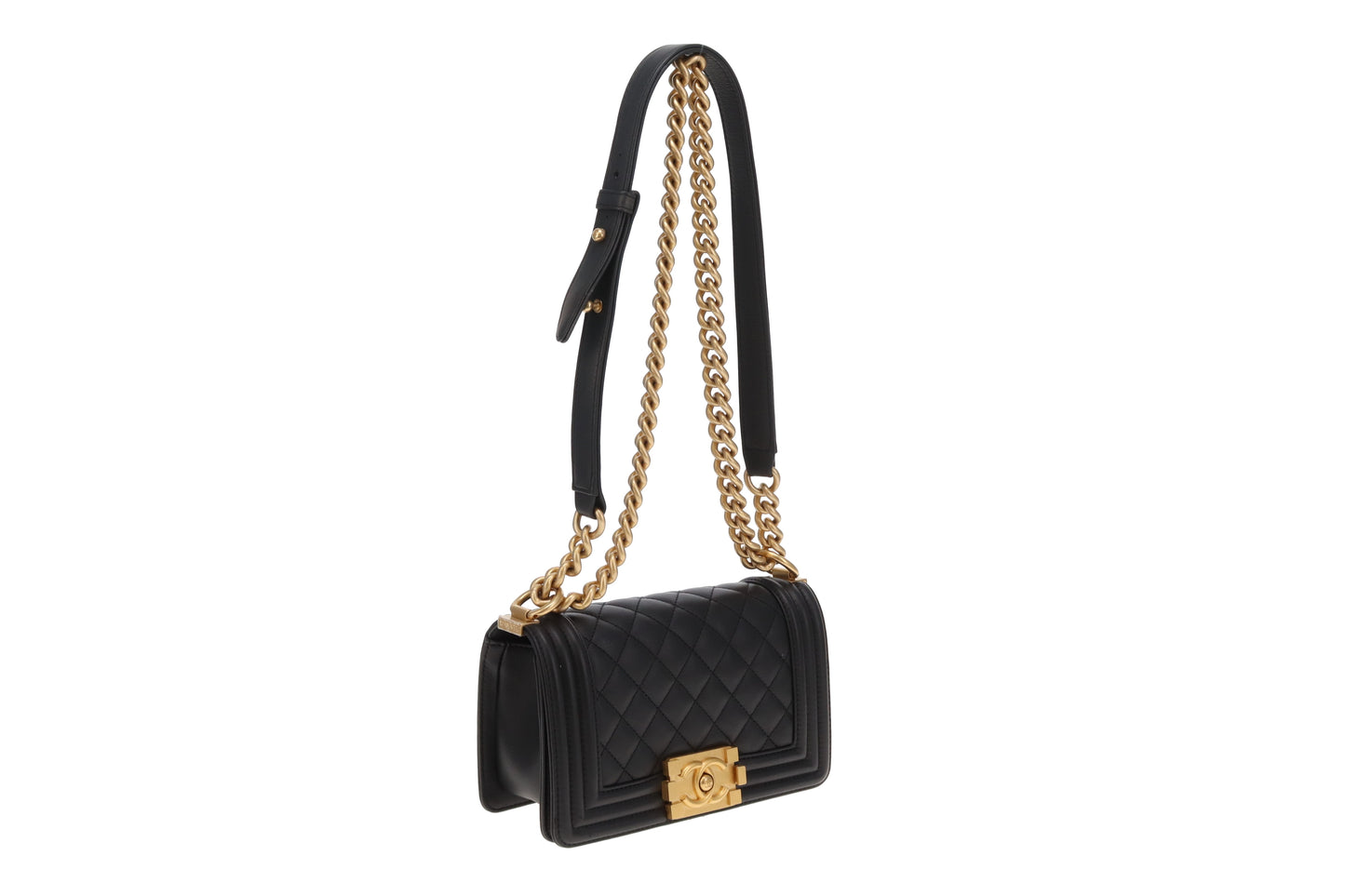 Chanel Boy Bag Small Black Lambskin GHW (NFID)
