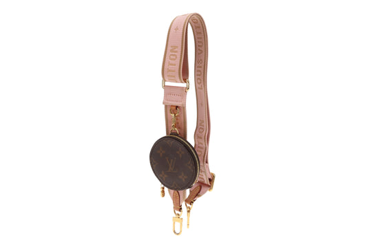 Louis Vuitton Strap Pink Canvas and Round Coin Purse