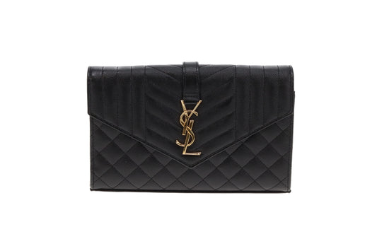 Saint Laurent Envelope Mixed Matelasse Grain De Poudre Crossbody Bag