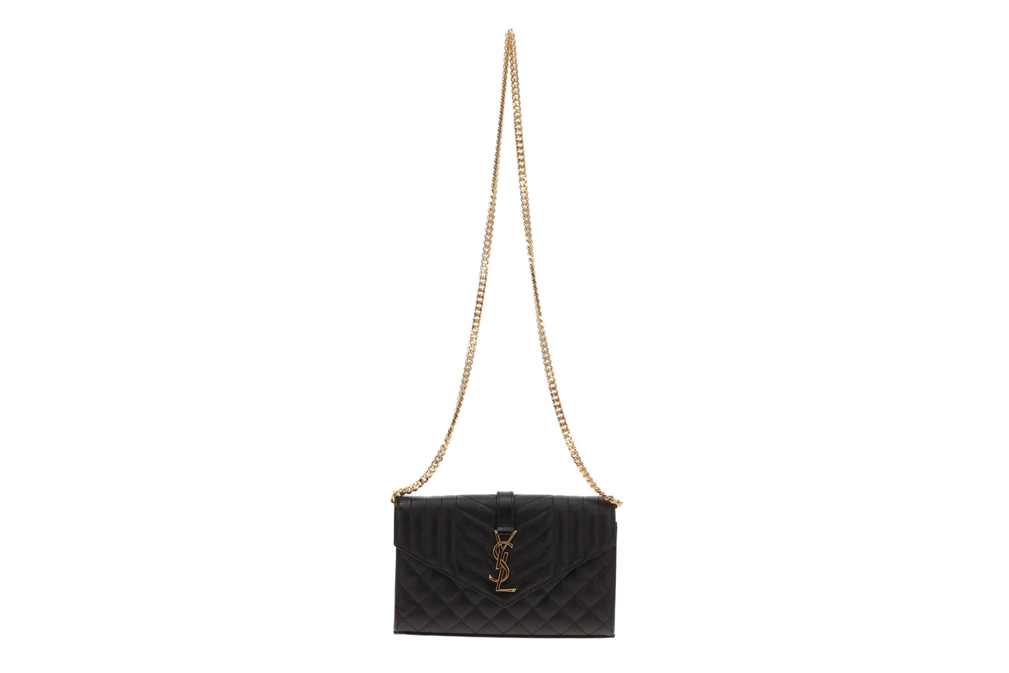 Saint Laurent Envelope Mixed Matelasse Grain De Poudre Crossbody Bag