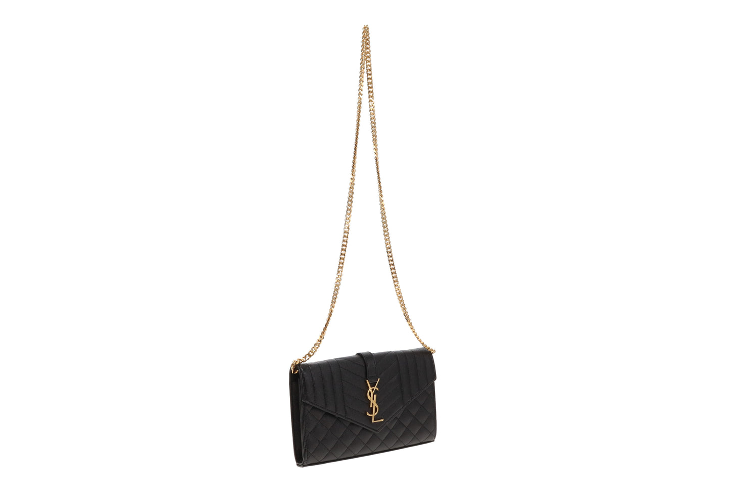 Saint Laurent Envelope Mixed Matelasse Grain De Poudre Crossbody Bag