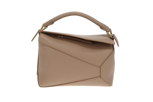 Loewe Small Puzzle Edge Bag Taupe in Soft Grained Calfskin